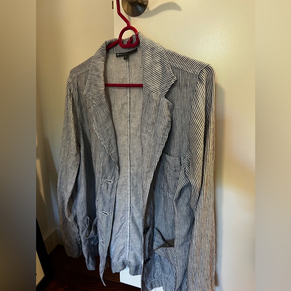 Elliot Lauren White and Blue Striped Blazer Size 12